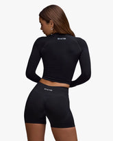 BO&TEE DEFINE LUXE HIGH-WAIST MINI SHORTS BLACK